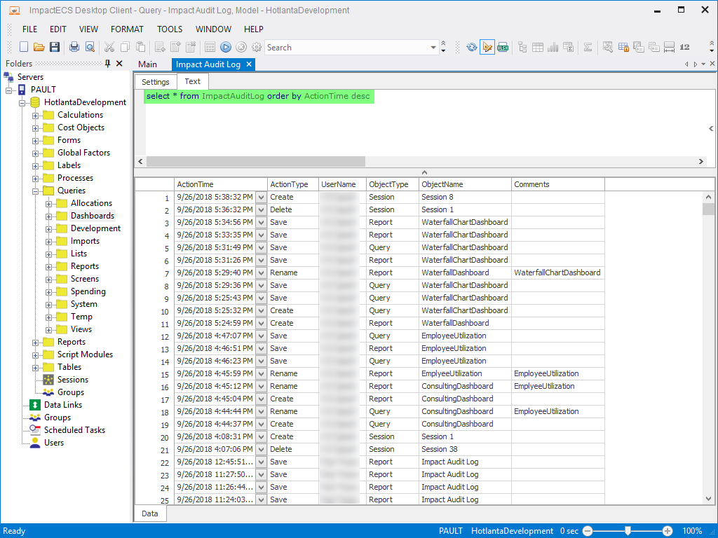 Dashboards - ImpactECS Dashboard Data