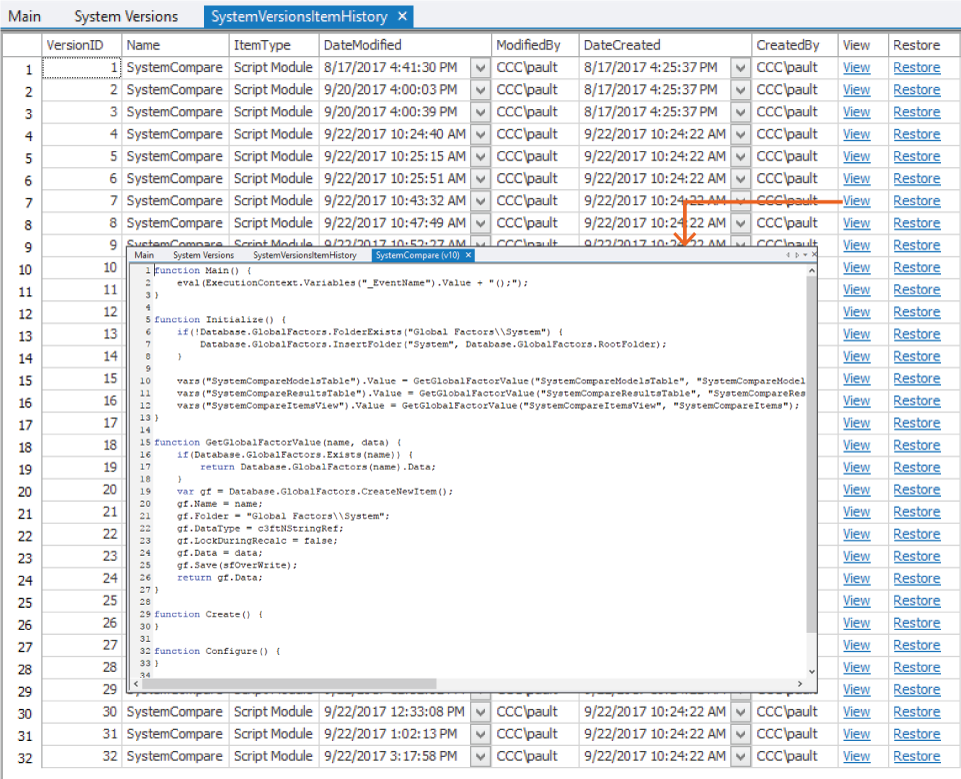 Cell Actions Script Versions